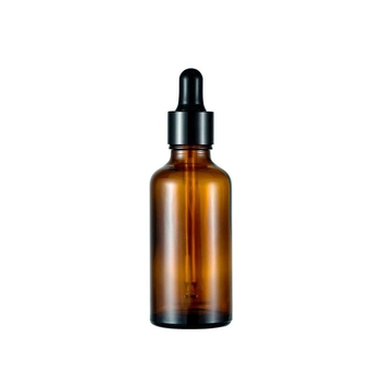 Üveges cseppentő palack esszenciális olajokhoz, mérőskálával, barna üveg, fekete gumírozott kupakkal, méretek 5ml–100ml