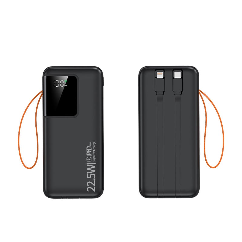 Power banka 50000mAh s velikim kapacitetom, digitalni zaslon, ugrađen kabel, brzo punjenje 22,5W