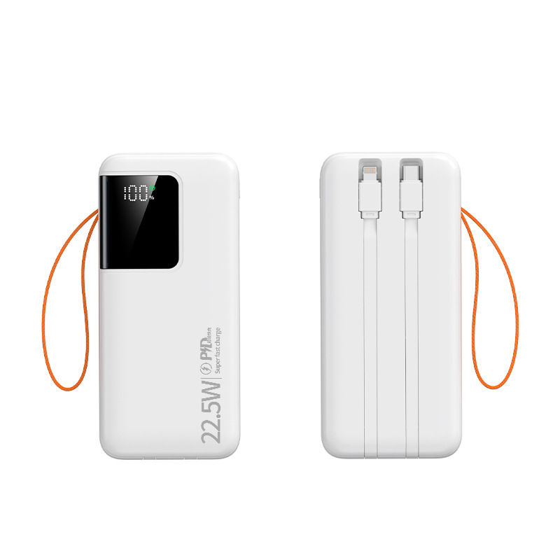 Power banka 50000mAh s velikim kapacitetom, digitalni zaslon, ugrađen kabel, brzo punjenje 22,5W
