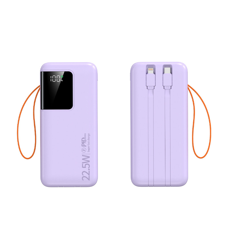 Power banka 50000mAh s velikim kapacitetom, digitalni zaslon, ugrađen kabel, brzo punjenje 22,5W