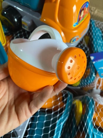 Set dječjeg plažnog automobila za igru u vodi i na pijesku, s lopaticom za pijesak, pješčanim satom, Cassia sjemenkama i plastičnom kanticom za plažu