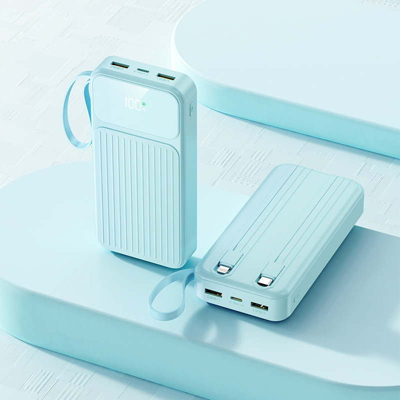 Nova power banka s digitalnim zaslonom, ugrađen kabel, PD22.5W brzo punjenje, 20000mAh, prilagođeni logo
