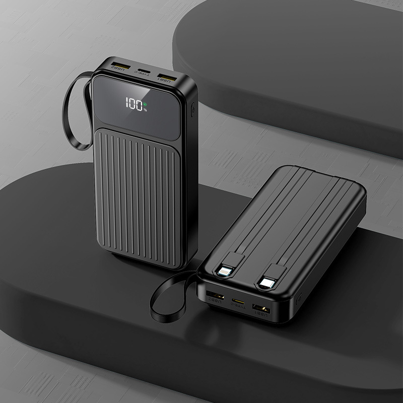 Nova power banka s digitalnim zaslonom, ugrađen kabel, PD22.5W brzo punjenje, 20000mAh, prilagođeni logo