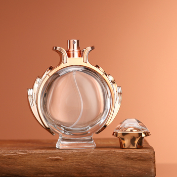 100 ml-es üvegparfüm, snap-on kupakkal, luxus és istenség ihletésű, átlátszó
