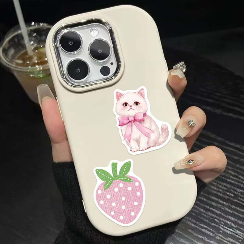 50 ružičastih crtanih graffiti naljepnica za DIY futrolu za telefon, gitaru i skateboard – PVC vodootporne naljepnice
