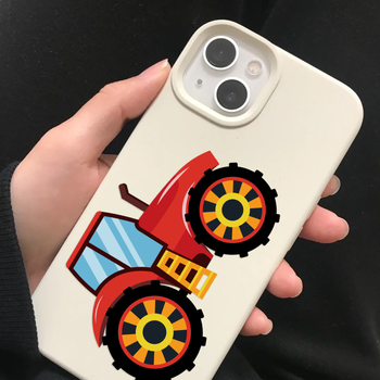 8-dijelni kolage naljepnica sa temom građevinskih vozila za DIY dnevnik, futrola za telefon i bilježnicu — vodootporan kreativni set naljepnica