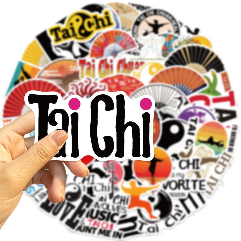 50 Tai Chi inspiriranih grafiti naljepnica za DIY dnevnik, uredske potrepštine, prtljagu i bilješke — vodootporne naljepnice