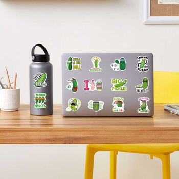 50 zelenih Pickle crtane naljepnice za prtljagu, bilježnicu i telefon – personalizirane DIY dekorativne naljepnice