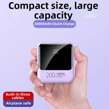 Power Bank Excellent s kapacitou 20000mAh, s vstavaným káblom, ultra tenký a kompaktný, vhodný pre cestovanie lietadlom.