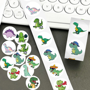 500 dinosaurskih crtić naljepnica za DIY dnevnik dekoraciju, vodootporne naljepnice za zatvaranje kuverti