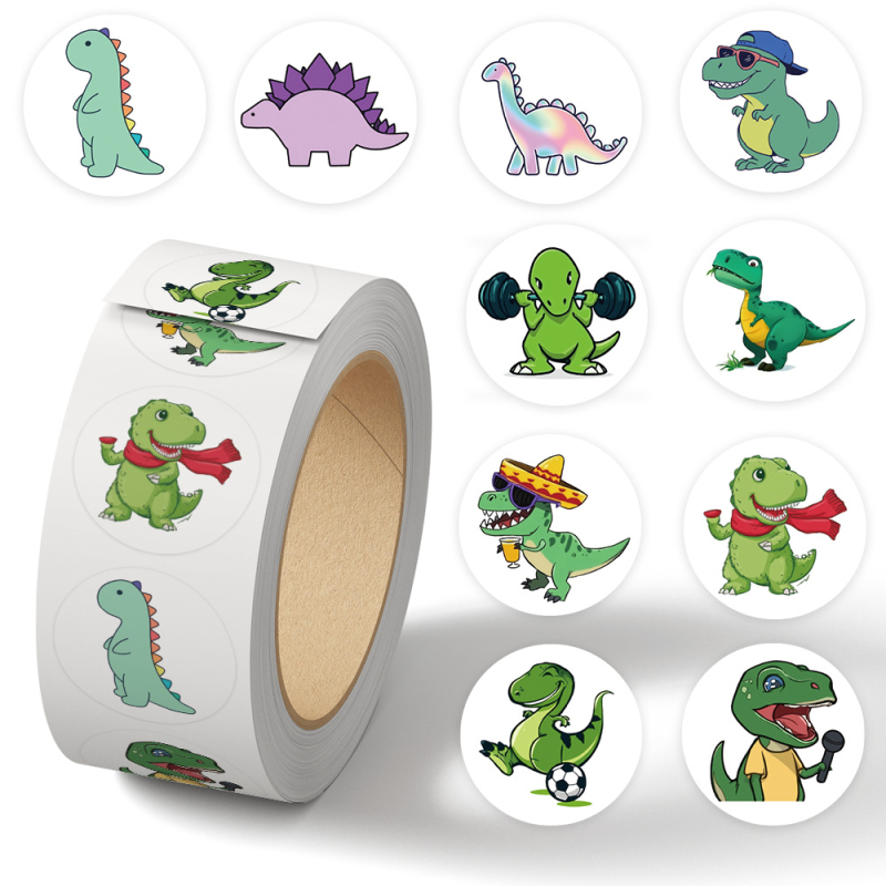 500 dinosaurskih crtić naljepnica za DIY dnevnik dekoraciju, vodootporne naljepnice za zatvaranje kuverti