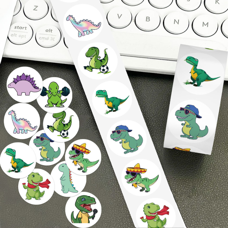 500 dinosaurskih crtić naljepnica za DIY dnevnik dekoraciju, vodootporne naljepnice za zatvaranje kuverti