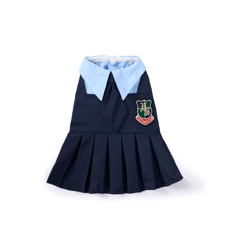 Haljina za mačke i pse u tajlandskom stilu školske uniforme, inspirirana britanskim mornarskim stilom