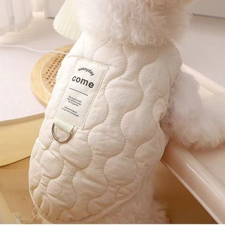 Vesta za psa za jesen/zimu, deblja za male i srednje pse, slatkog Teddy/Bichon stila, s kopčom za vodilicu