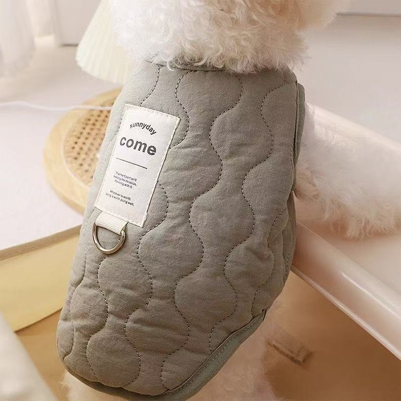 Vesta za psa za jesen/zimu, deblja za male i srednje pse, slatkog Teddy/Bichon stila, s kopčom za vodilicu