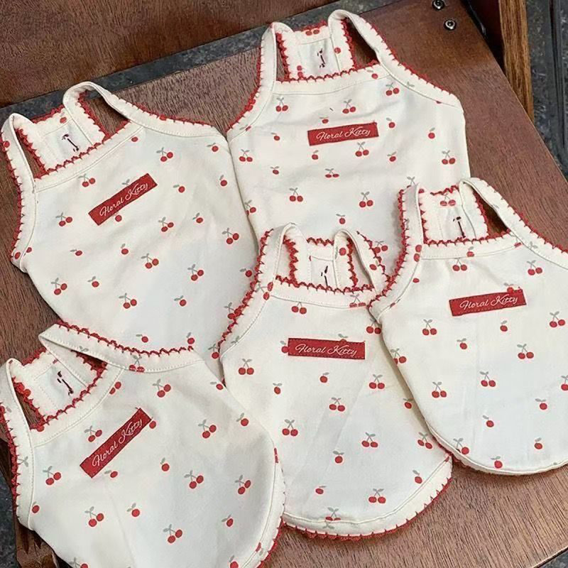 Slatka trešnjasta proljetno-ljetna vesta za pse, prozračni tanki materijal, za Bichon Frise, Teddy i Pomeranac