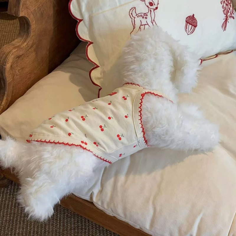 Slatka trešnjasta proljetno-ljetna vesta za pse, prozračni tanki materijal, za Bichon Frise, Teddy i Pomeranac