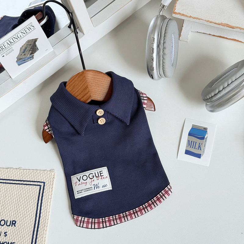Jesen-zimski preppy stil za kućne ljubimce: haljina-košulja za male pse — Bichon Frisé, Toy Pudel, Miniaturni Šnaucer.