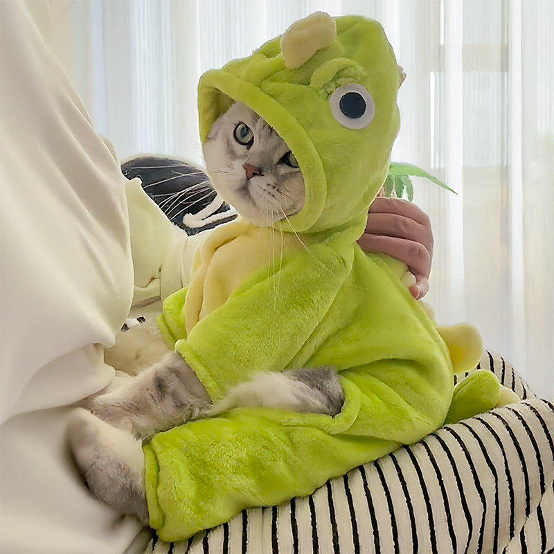 Jesensko-zimska odjeća za mačke i pse, plišani dinosaurus uzorak, anti-shedding, topla zimska odjeća