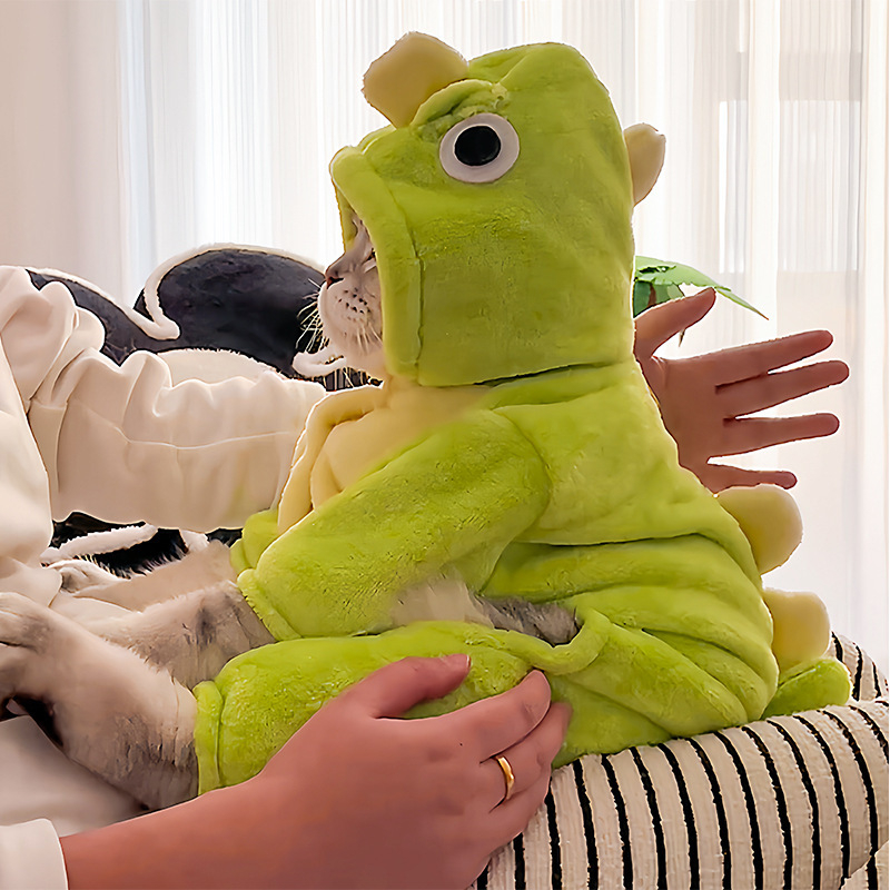Jesensko-zimska odjeća za mačke i pse, plišani dinosaurus uzorak, anti-shedding, topla zimska odjeća