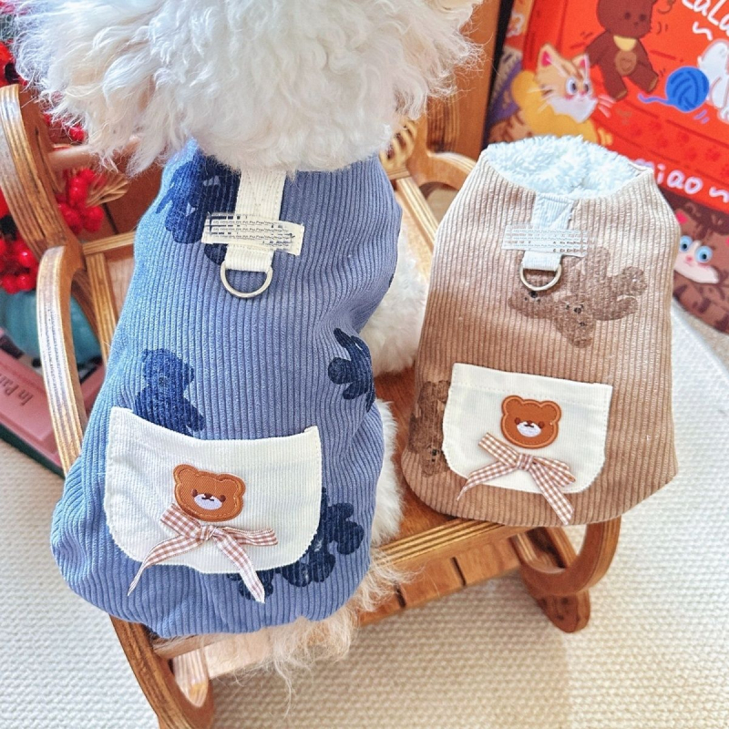 Jesenska i zimska odjeća za pse: pamuk kaput i vest s povodcem za male pasmine poput Teddy, Bichon Frisé, Pomeranian, Schnauzer