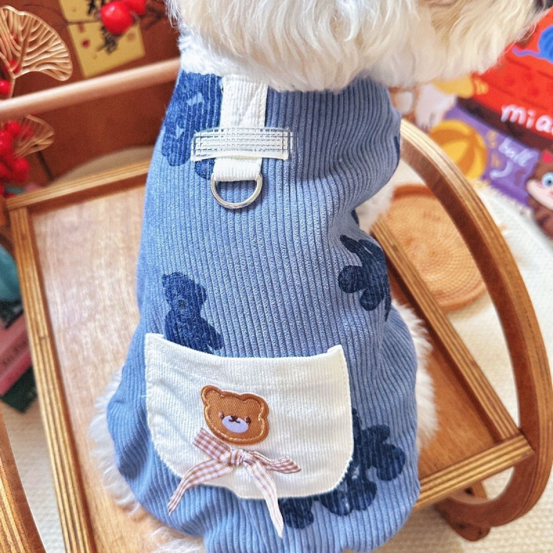Jesenska i zimska odjeća za pse: pamuk kaput i vest s povodcem za male pasmine poput Teddy, Bichon Frisé, Pomeranian, Schnauzer
