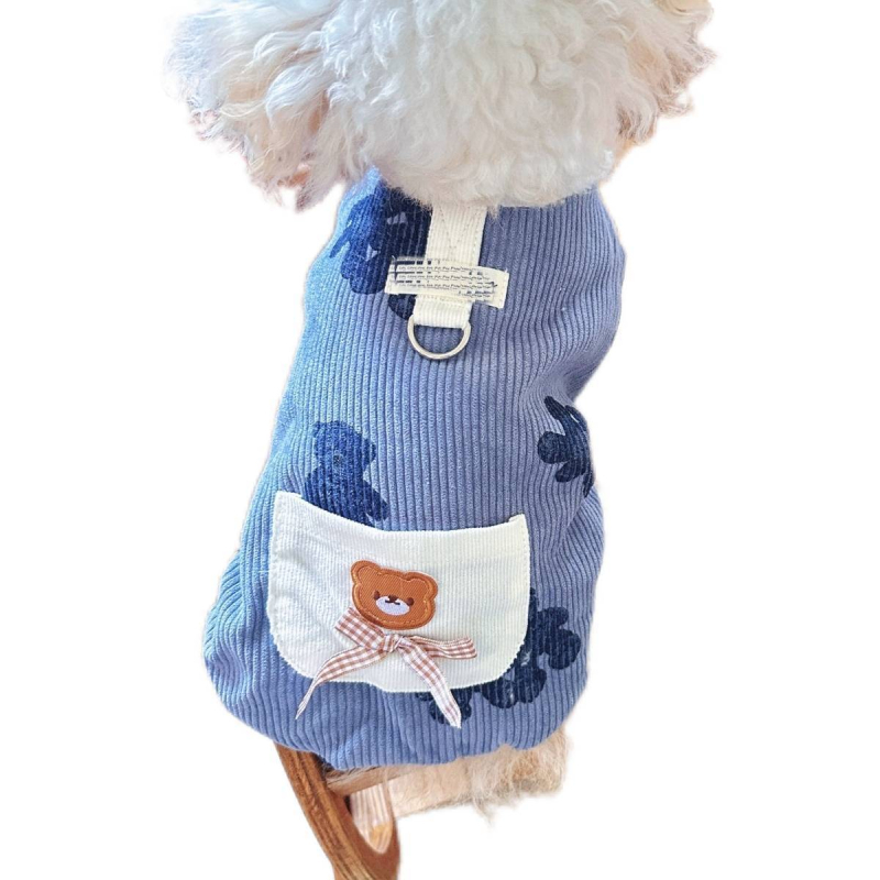 Jesenska i zimska odjeća za pse: pamuk kaput i vest s povodcem za male pasmine poput Teddy, Bichon Frisé, Pomeranian, Schnauzer