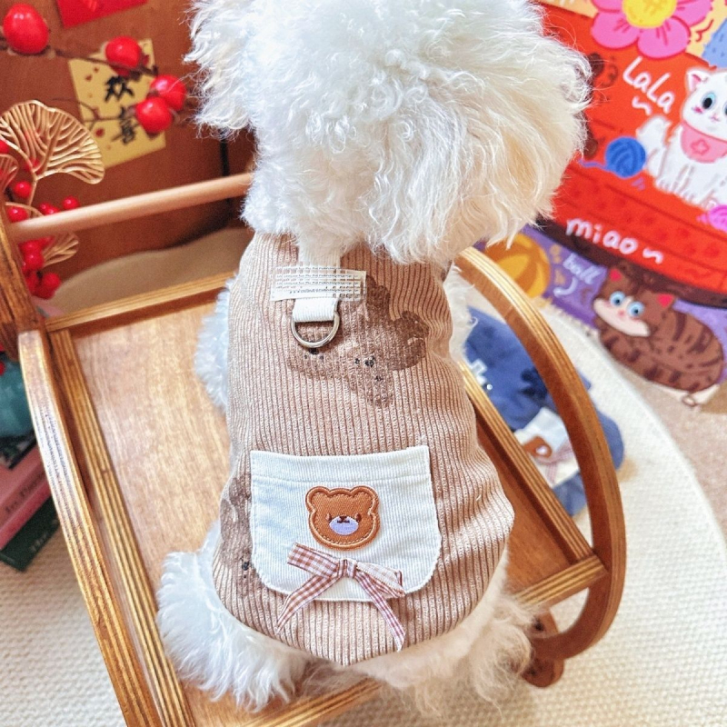 Jesenska i zimska odjeća za pse: pamuk kaput i vest s povodcem za male pasmine poput Teddy, Bichon Frisé, Pomeranian, Schnauzer