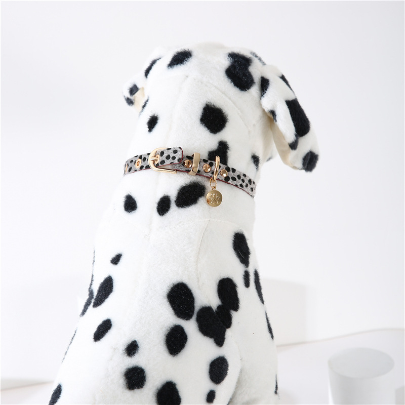 Ovratnik za kućne ljubimce s leopardim uzorkom, moderan personalizirani choker za mačke i pse u punk stilu