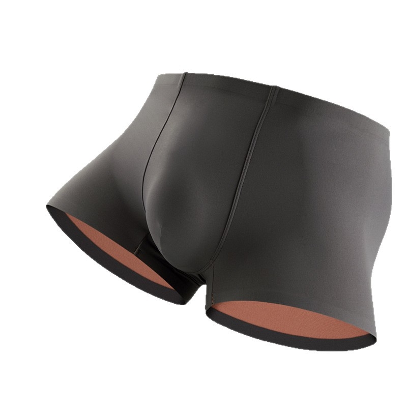 Muške boxerice s dvostrukim kontrastnim bojama, prozračne Ice Silk vlakno, vanjska strana od najlona, unutarnja podstava od mulberry svile, antibakterijske, srednji pojas, jednobojne