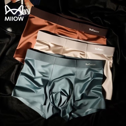 Antibakterijske, prozračne muške bokserice od Ice Silk, bezšivne, sa satenskim završetkom