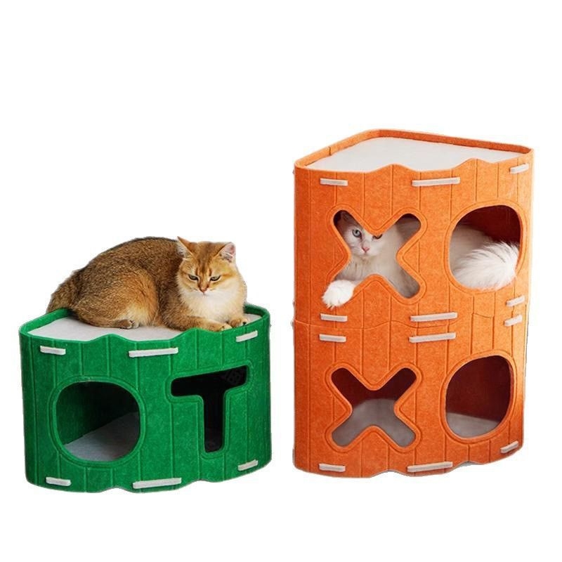 Stackable δέντρα γάτας, φωλιές γάτας, επιφάνειες γρατσουνίσματος και παιχνίδια γάτας