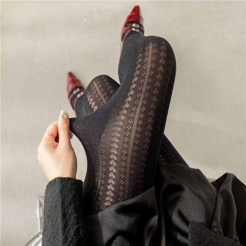 Maillard boja serije: leggings i hulahopke s motivom srca, crne čarape, debele za proljeće i jesen, bijele i sive čarape za efekt golih nogu
