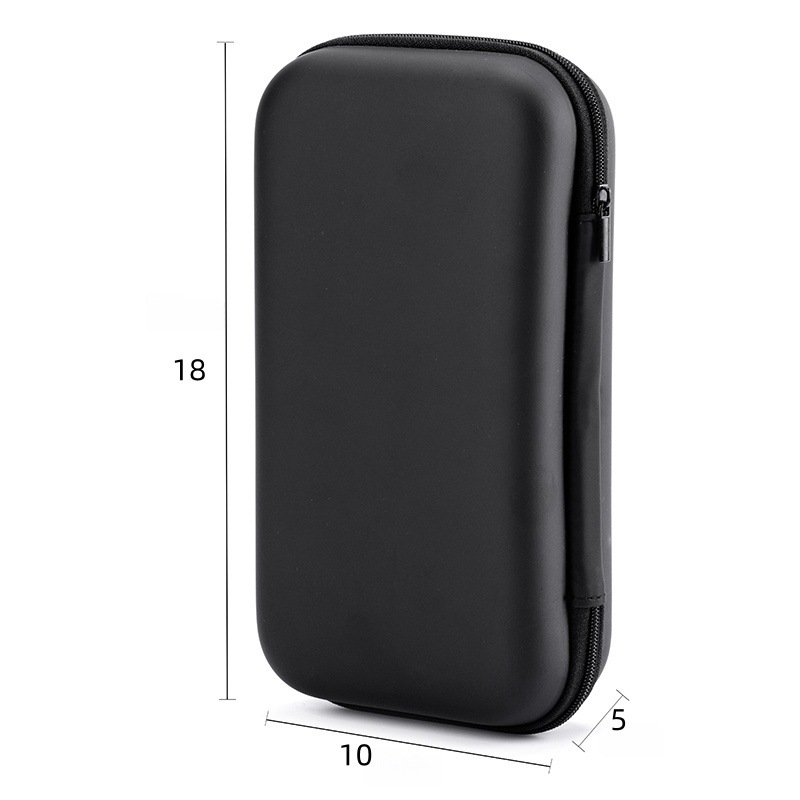 Carcasă rigidă din EVA pentru electronice 3C, husă de depozitare antișoc, 18×10×5 cm, neagră; culori personalizabile.