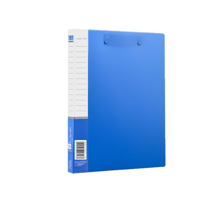 Prilagođeni A4 folder s jednim ili dvostrukim klipsom, plavi debeli organizator papira za studente.