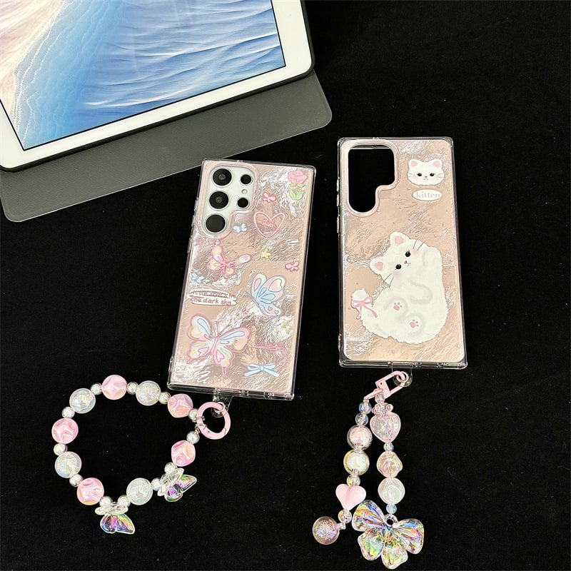 TPU zaštitna maska za Samsung S26 s dizajnom leptira u cartoon graffiti stilu – kompatibilna s S24 Ultra, S23+ i S22