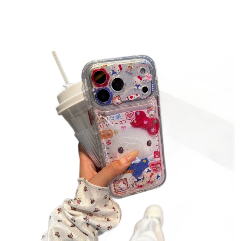 Carcasă KT Cat pentru iPhone – TPU protector, design drăguț, anti-cădere