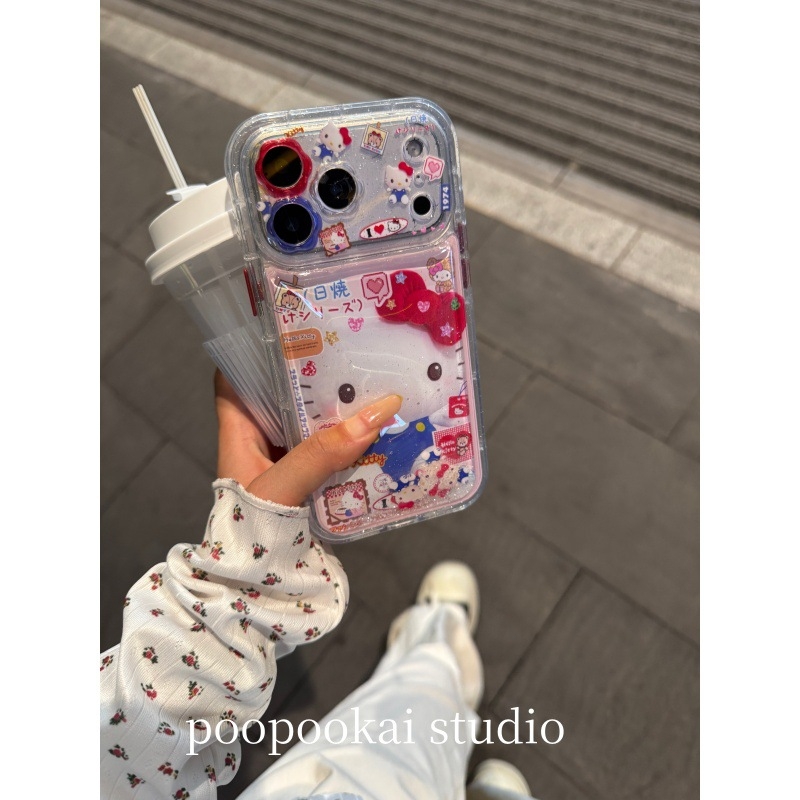 Carcasă KT Cat pentru iPhone – TPU protector, design drăguț, anti-cădere
