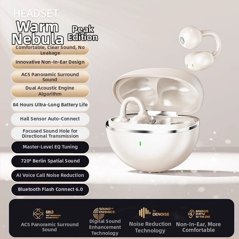 Ziwo 2026 Bežične Bluetooth slušalice, sportski dizajn s klipom za uho, dvostruki stereo zvuk, Bluetooth 5.4, kompatibilne s Huawei i Sony, visokokvalitetan zvuk s redukcijom šuma