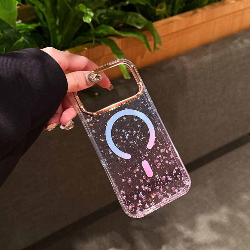 Magnetno kućište s glitterom za iPhone 17 Pro Max – zaštitno kućište otporno na pad za iPhone 16/15