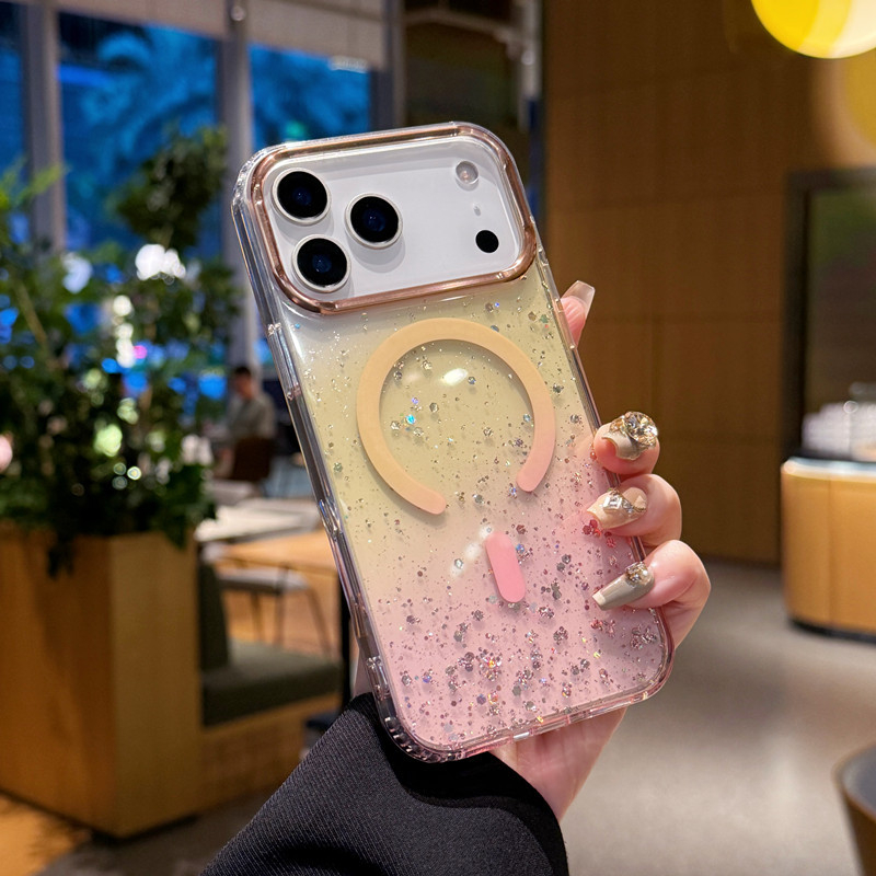 Magnetno kućište s glitterom za iPhone 17 Pro Max – zaštitno kućište otporno na pad za iPhone 16/15