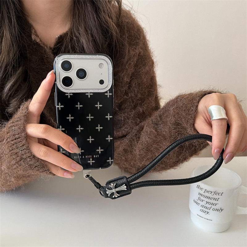 Premium INS stil kućište s glitter križem za iPhone 17, iPhone 16 Pro Max / 15 iPhone 14, za žene