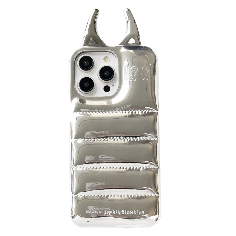 Kožna futrola za telefon u stilu Inst s 3D demonskim pipcima za iPhone 17 Pro Max i iPhone 13/14