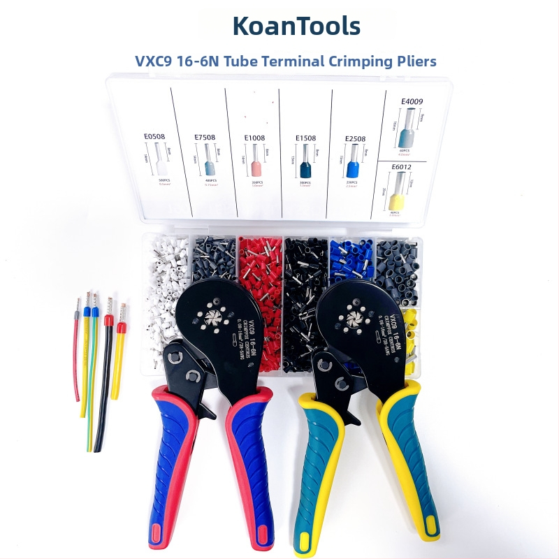 KOANTOOLS VXC916-6N Krimpovacie kliešte na terminály, trubové terminály, 0,08–16 mm