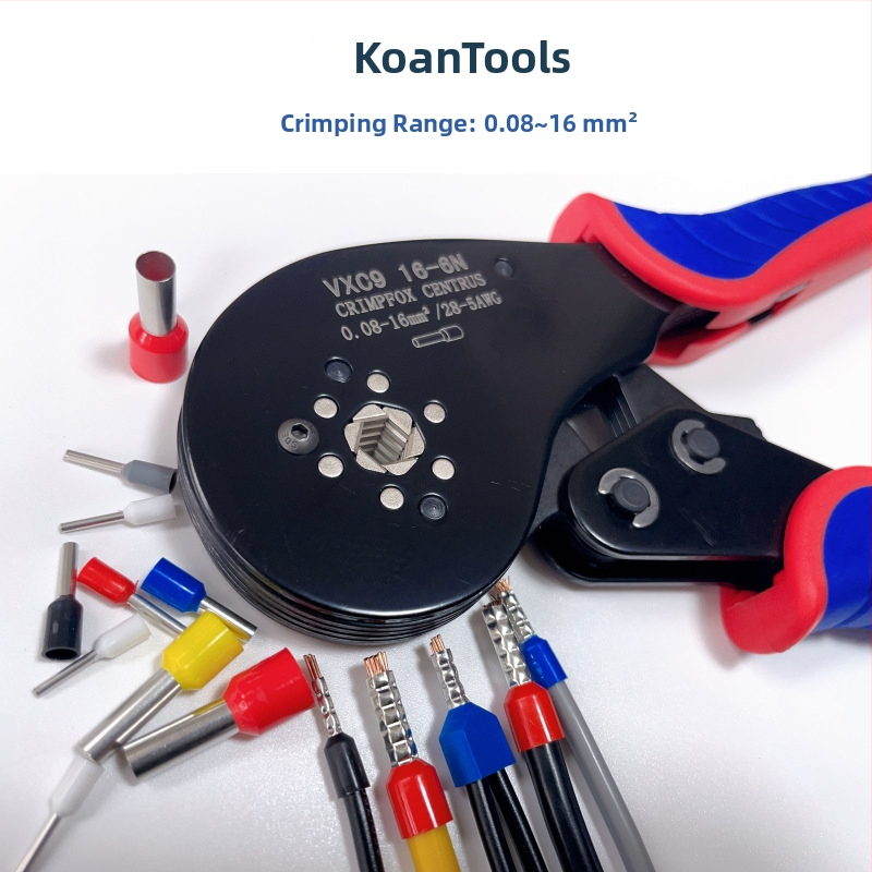 KOANTOOLS VXC916-6N Krimpovacie kliešte na terminály, trubové terminály, 0,08–16 mm