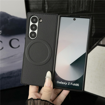 Husă de protecție din fibră de carbon, magnetică, pentru ecran pliabil Samsung Galaxy Z Flip4, acoperire completă, versiunea 3