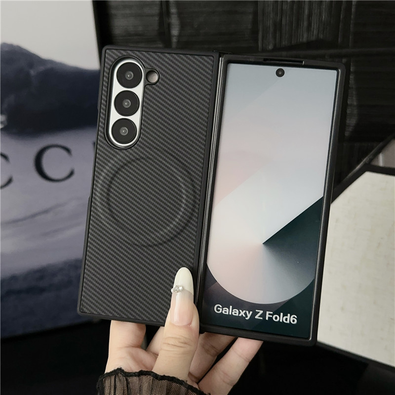 Husă de protecție din fibră de carbon, magnetică, pentru ecran pliabil Samsung Galaxy Z Flip4, acoperire completă, versiunea 3
