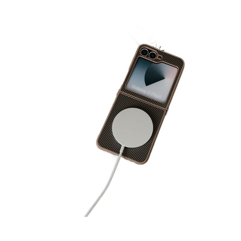 Husă de protecție din fibră de carbon, magnetică, pentru ecran pliabil Samsung Galaxy Z Flip4, acoperire completă, versiunea 3