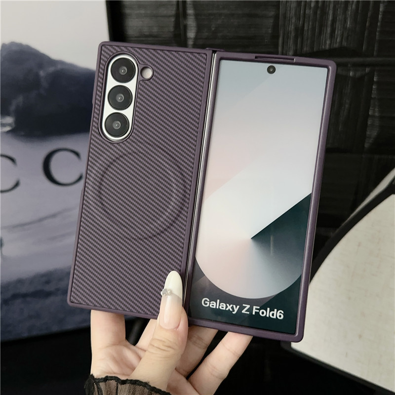 Husă de protecție din fibră de carbon, magnetică, pentru ecran pliabil Samsung Galaxy Z Flip4, acoperire completă, versiunea 3