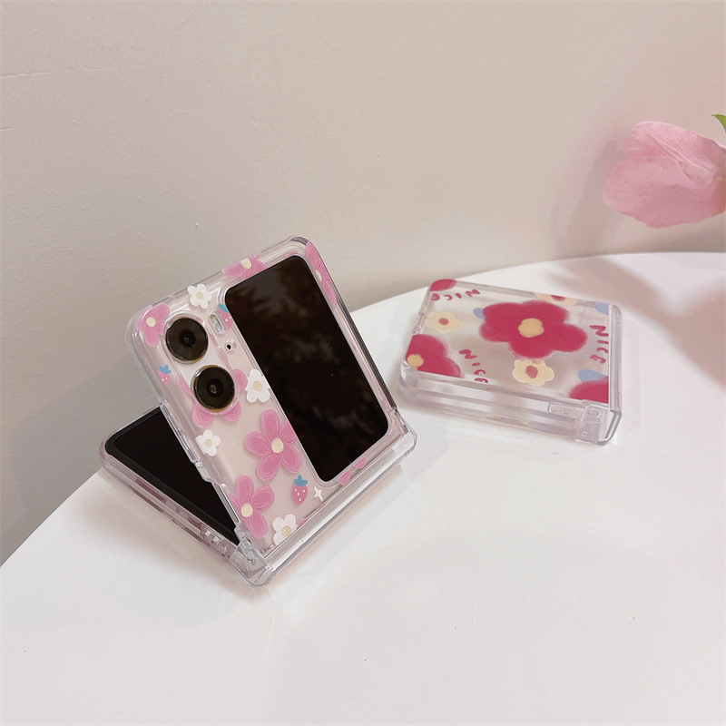 Husa OPPO Find N2 Flip, carcasa PC cu design pictat în stil desen animat, protecție pentru ecranul pliabil